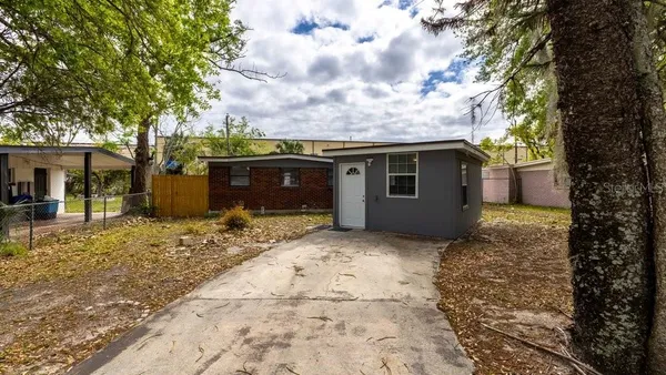 a house with trees in the background