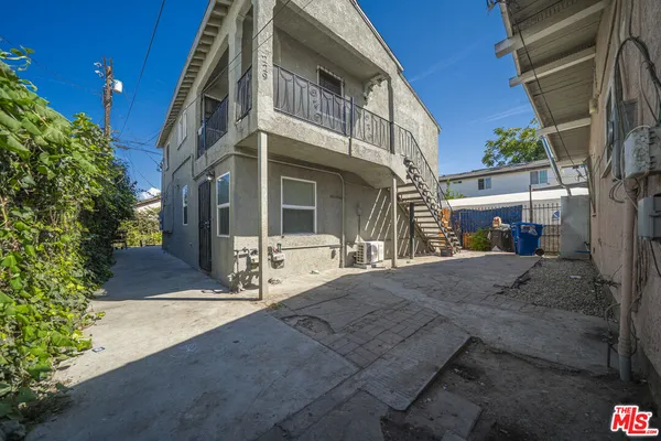a view of a building with entrance gate