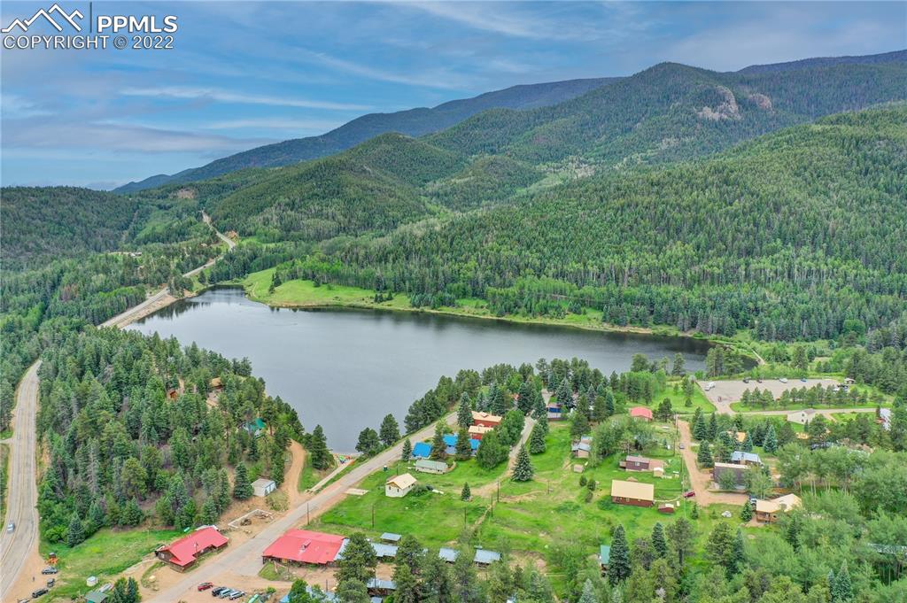 67 Pine Street Rye, CO 81069 - Photo 42 of 42 an aerial view of lake residential house with outdoor space and trees around