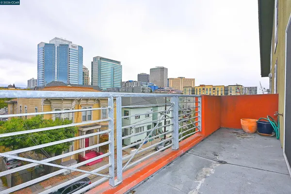 a view of city with balcony