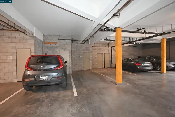 a car parked in garage