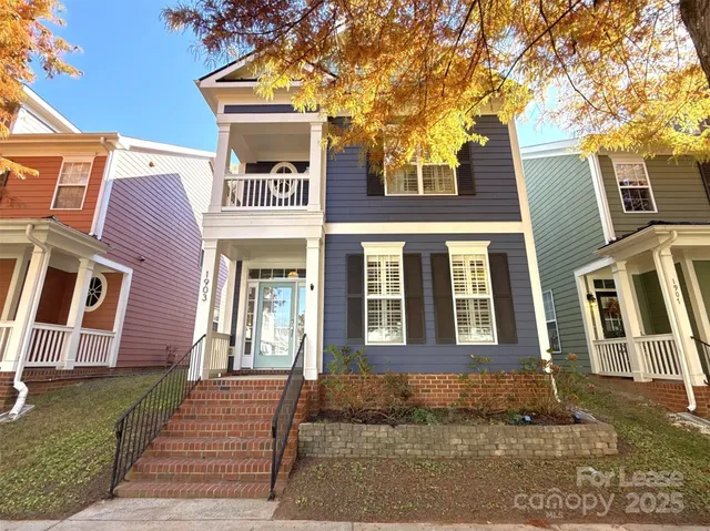 front view of a brick house
