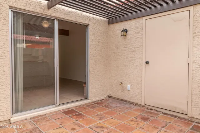 a backyard of a building