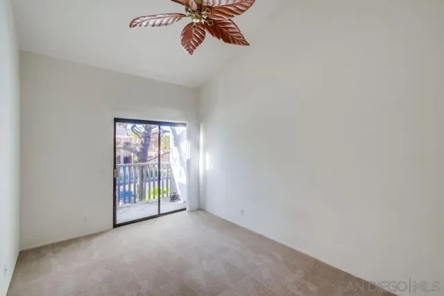 a view of a room with a window