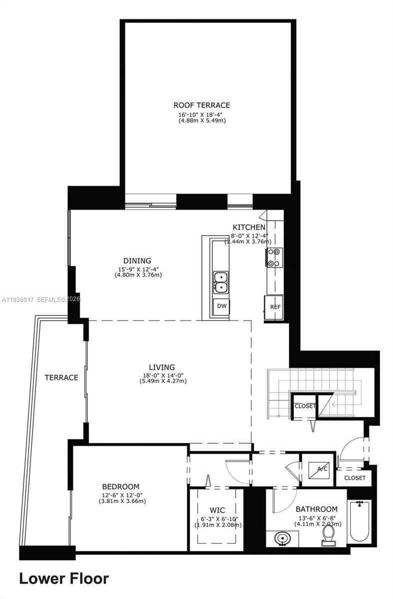 950 Brickell Bay Drive, Unit 5505 Miami, FL 33131 - Photo 31 of 63 Floor Plan Lower Floor