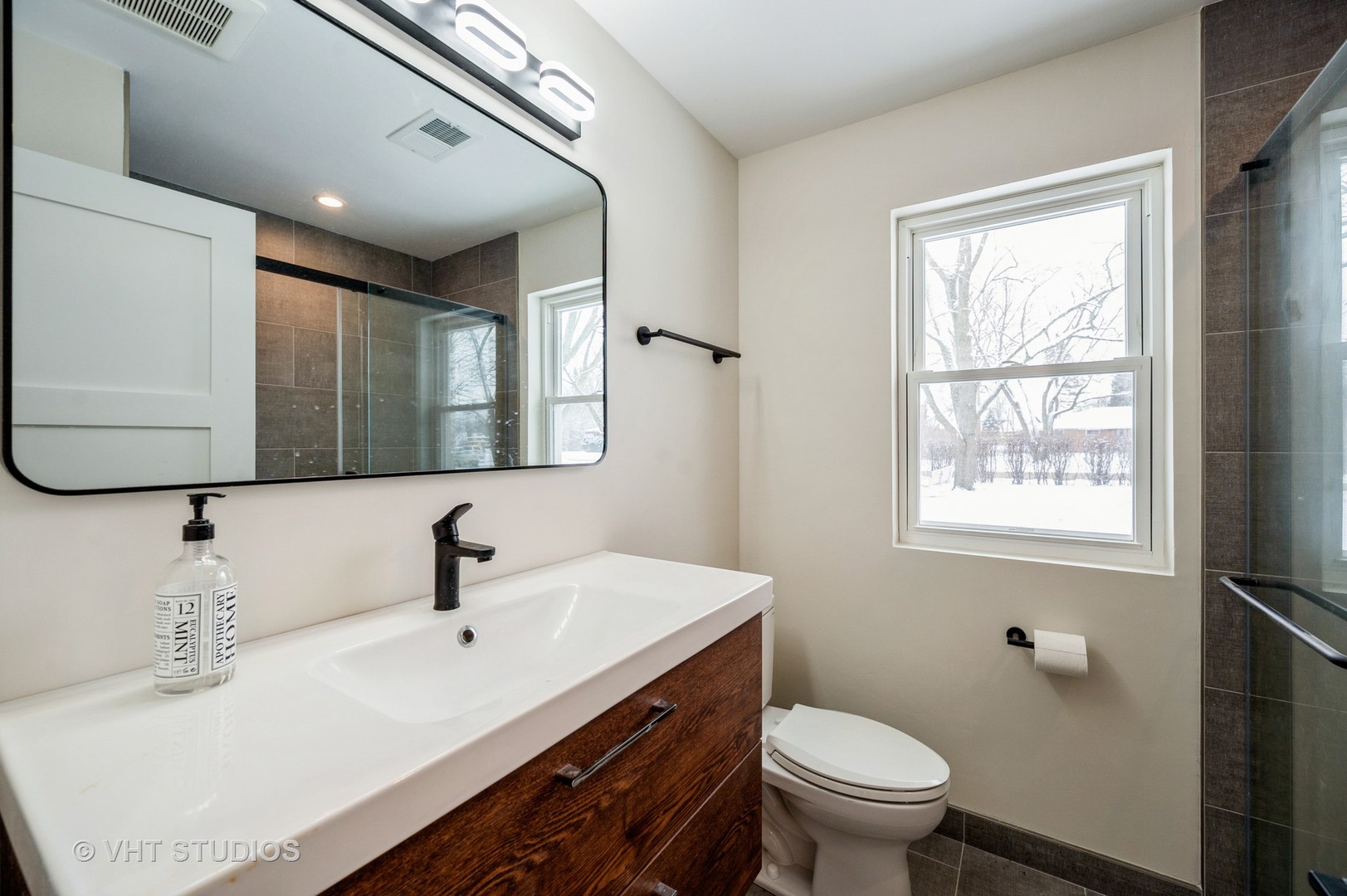 47 Birchwood Road Northbrook, IL 60062 - Photo 8 of 10 a bathroom with a sink a toilet and mirror