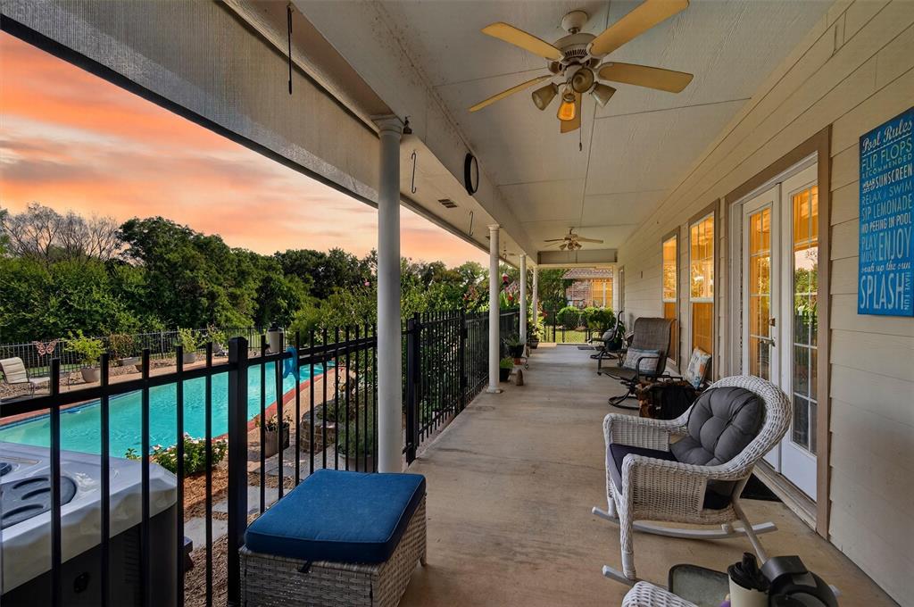 202 Hillside Lindsay, TX 76250 - Photo 30 of 37 a view of a balcony with furniture