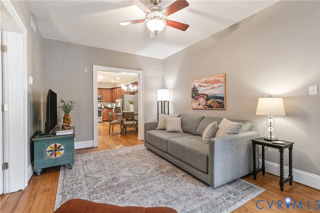 601 Roseneath Road, Unit U1 Richmond, VA 23221 - Photo 5 of 36 Open-concept living space featuring wood-finish fl