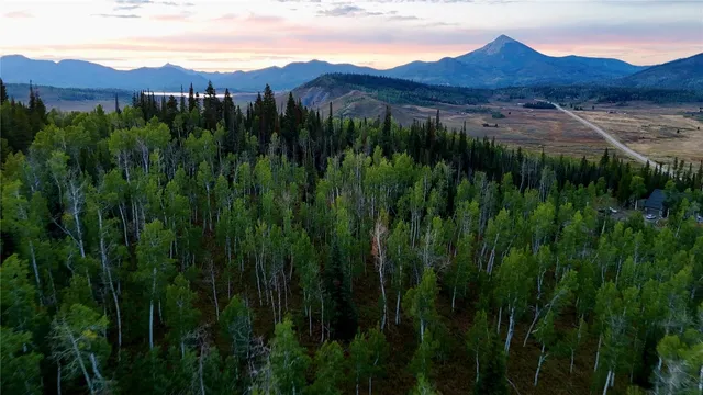 a view of a lush green hillside and a house