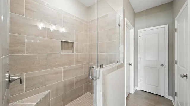 a bathroom with a shower