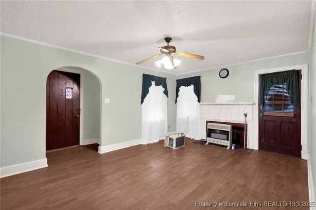 a view of a livingroom with a fireplace