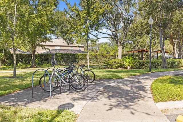 a view of sign board and a yard