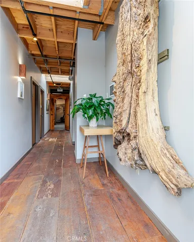 a living room with furniture potted plant and a chandelier