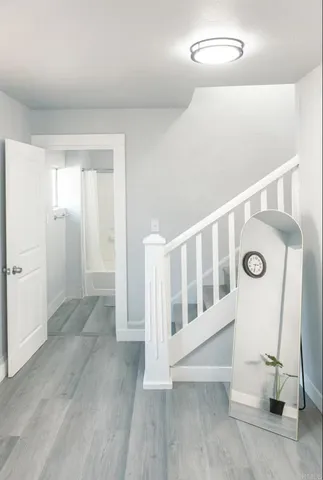 a view of entryway with stairs