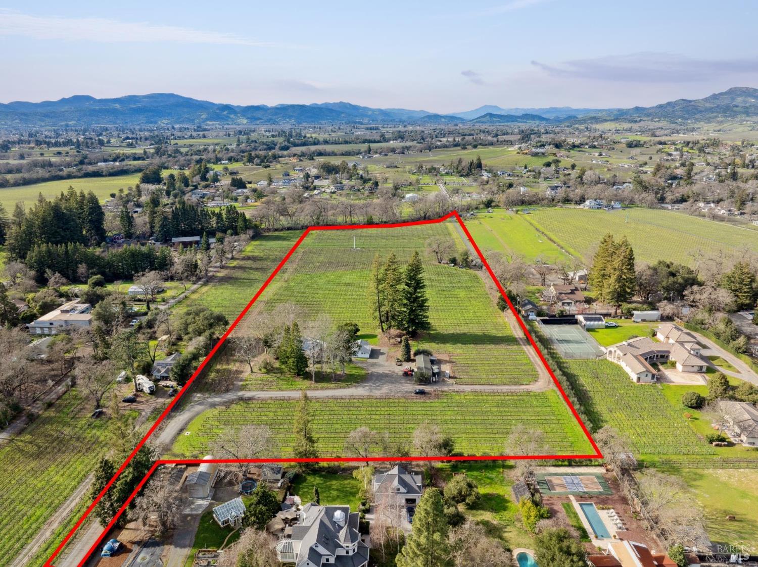 1180 Monticello Road Napa, CA 94558 - Photo 55 of 68 Digitally altered lot lines, which may not be exact.