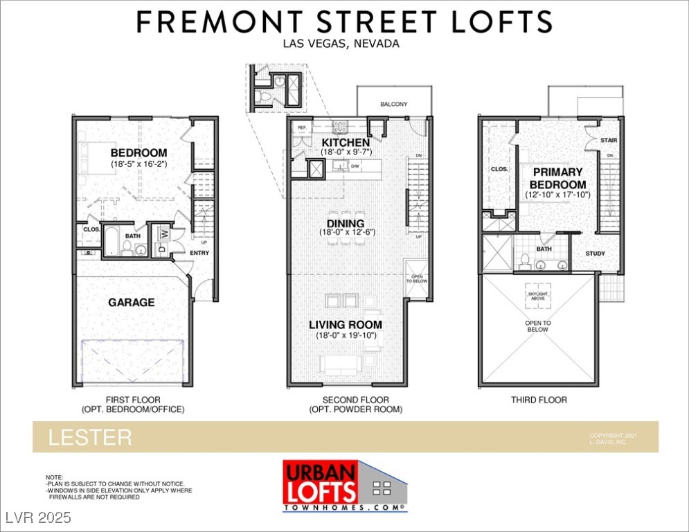1998 Lewis Avenue Las Vegas, NV 89101 - Photo 48 of 48 Floor plan of this 3-level townhouse — every space designed with purpose!