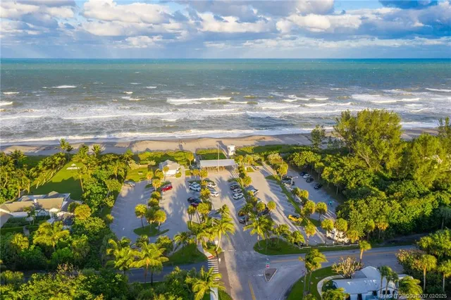 a view of an ocean and beach
