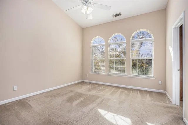 a view of a livingroom with painted walls