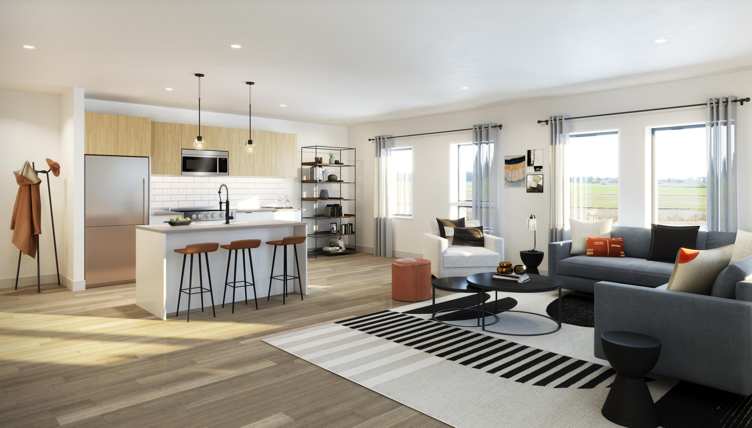 75 Chestnut Street, Unit 202 Portland, ME 04101 - Photo 4 of 35 Kitchen/Living Room Rendering