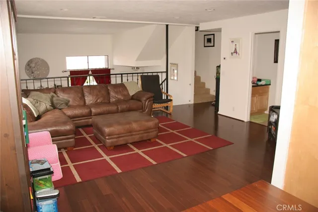a living room with a couch and a coffee table