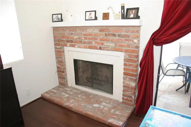 a view of fireplace and utility room