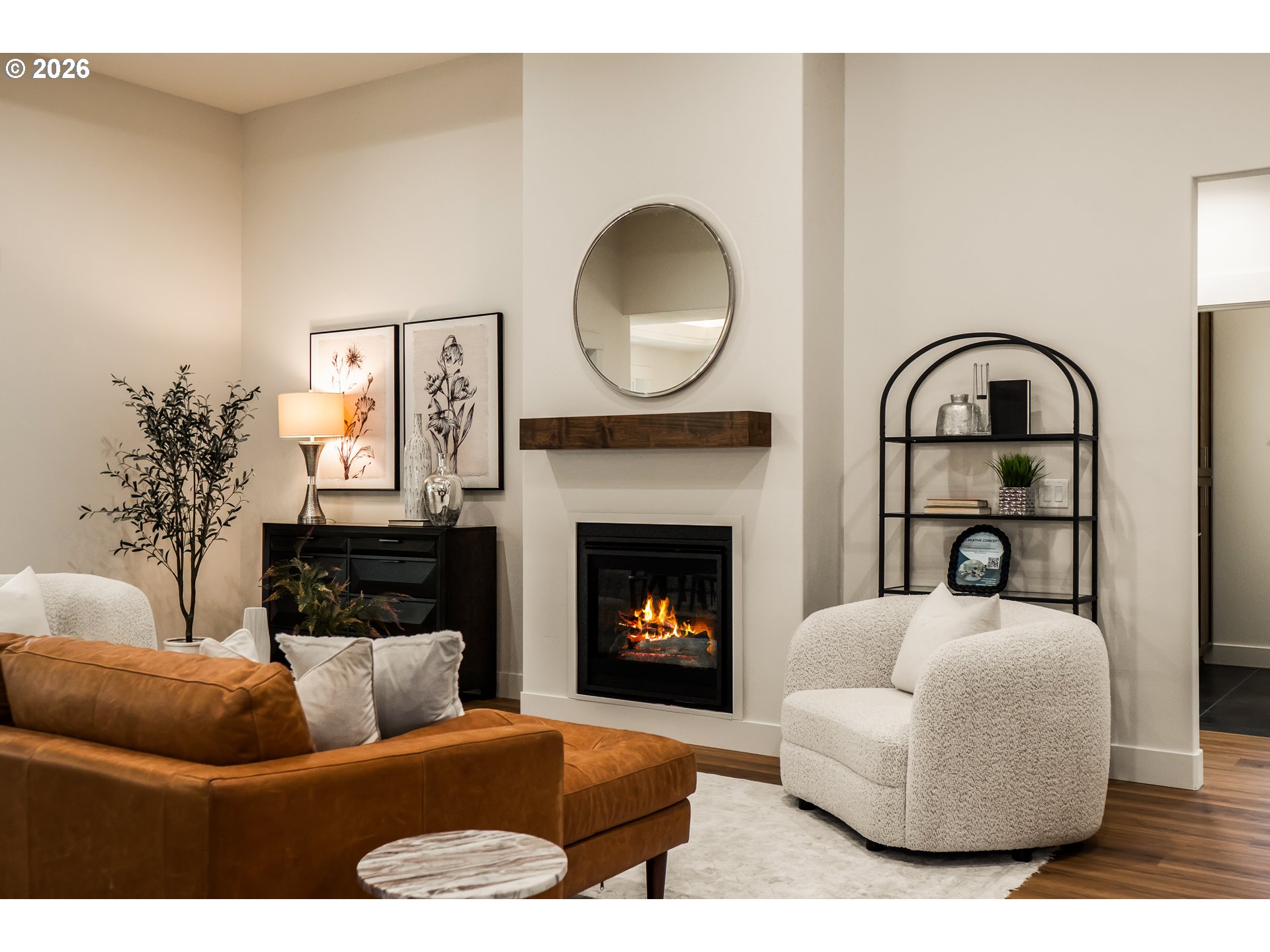 315 Northeast Clay Street Sublimity, OR 97385 - Photo 2 of 42 a living room with furniture and a fireplace