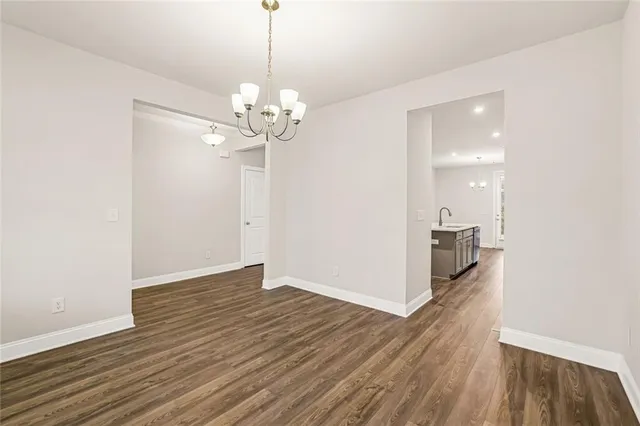 a view of a chandelier in a room