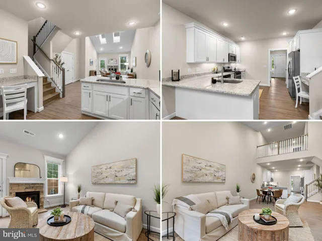 a kitchen with stainless steel appliances kitchen island granite countertop a sink and cabinets
