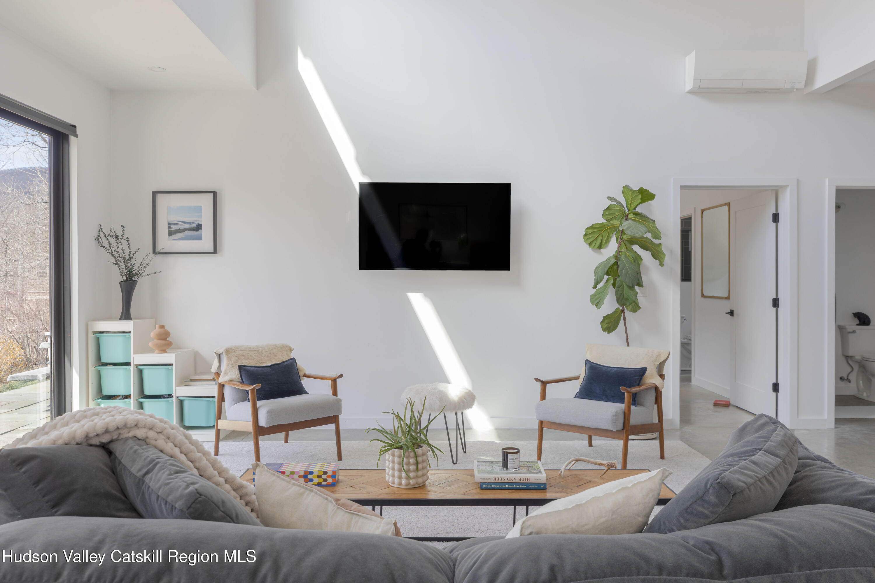 23 Traver Hollow Road Boiceville, NY 12412 - Photo 11 of 48 a living room with furniture and a flat screen tv