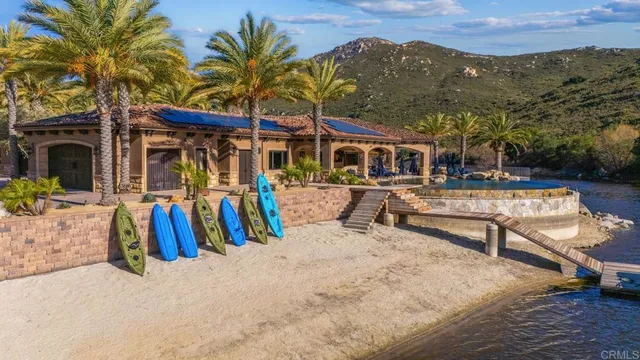 a view of a lake with a mountain