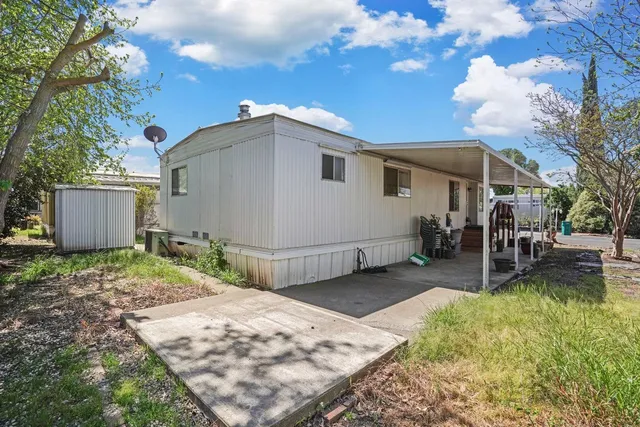 a white house that has a tree in front of it