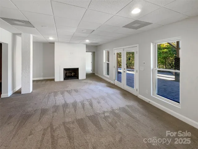 a view of a livingroom with a fireplace