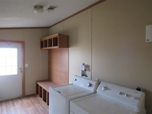 a room with storage and utility
