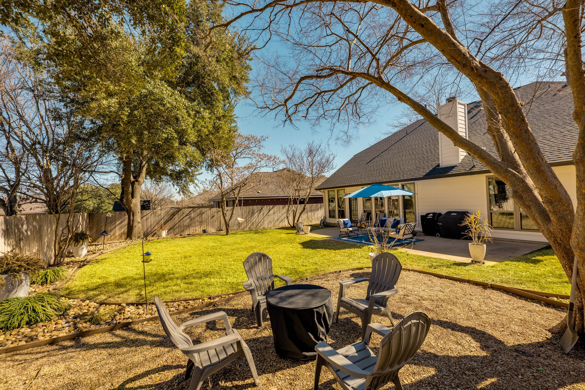 703 Ridge View Drive Leander, TX 78641 - Photo 38 of 39 Fenced backyard featuring a patio area and outdoor furniture
