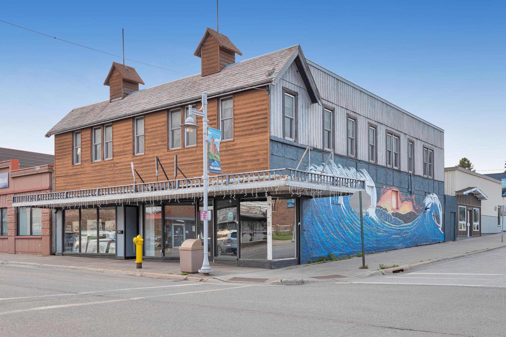 View of commercial property from the corner of 1st Ave and Waterfront Drive