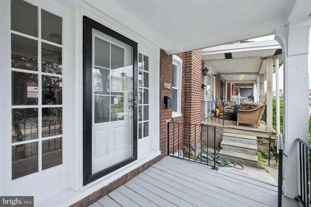 a view of a balcony from door