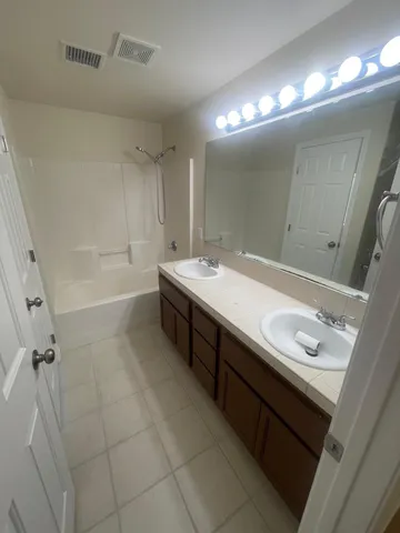 a view of a golf course with a garden