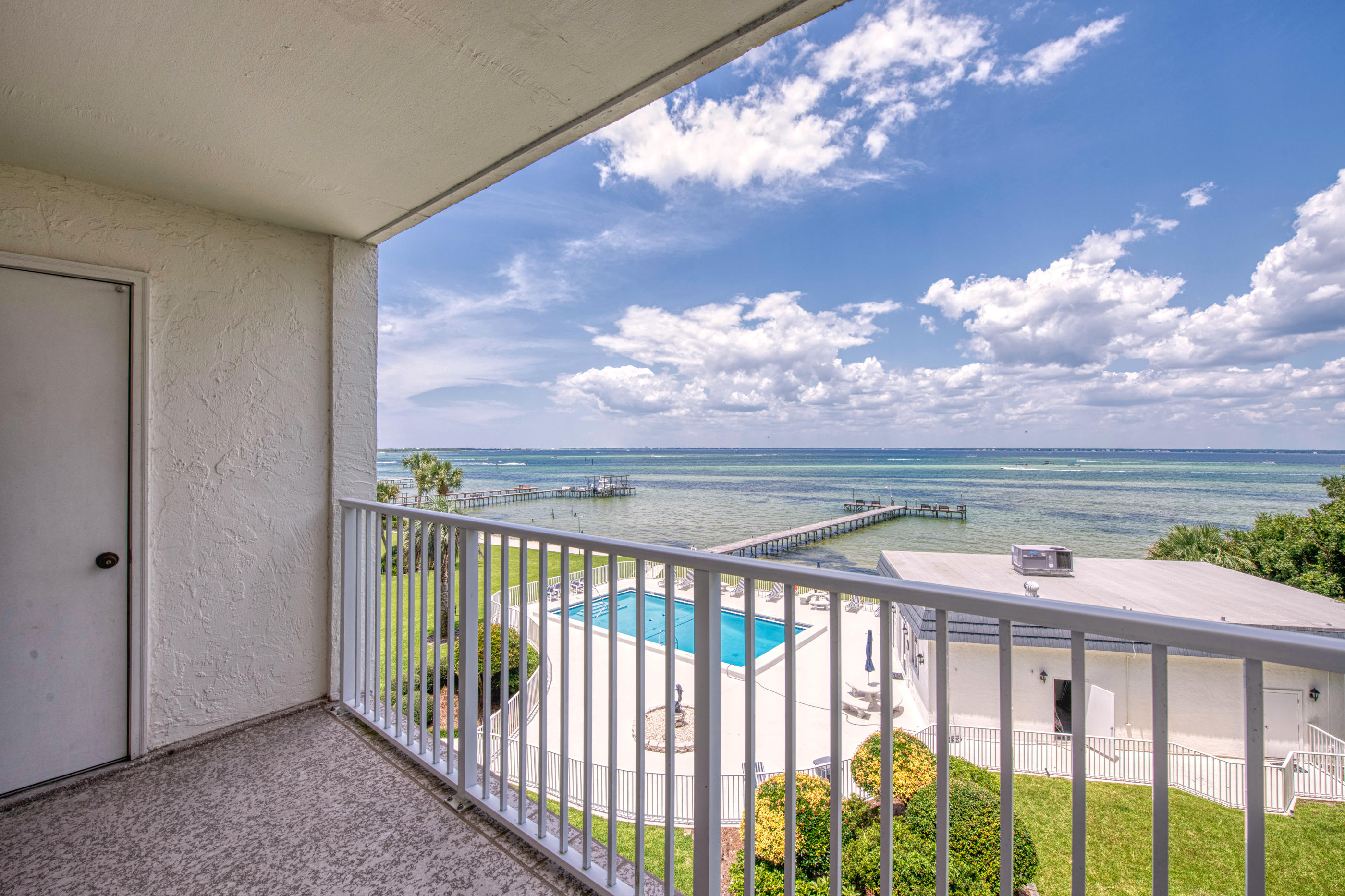 a view of a balcony