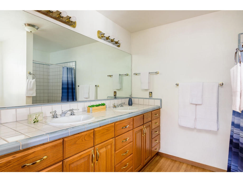 14803 Fruitvale Road Valley Center, CA 92082 - Photo 13 of 25 Downstairs full bath, dual basins, walk in shower.