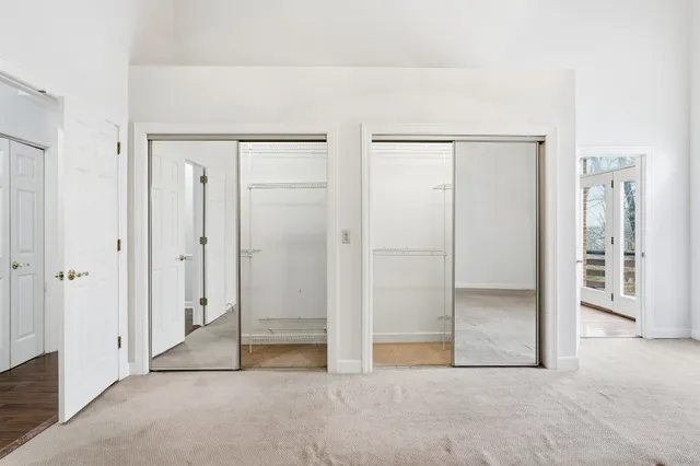 an empty room with closet