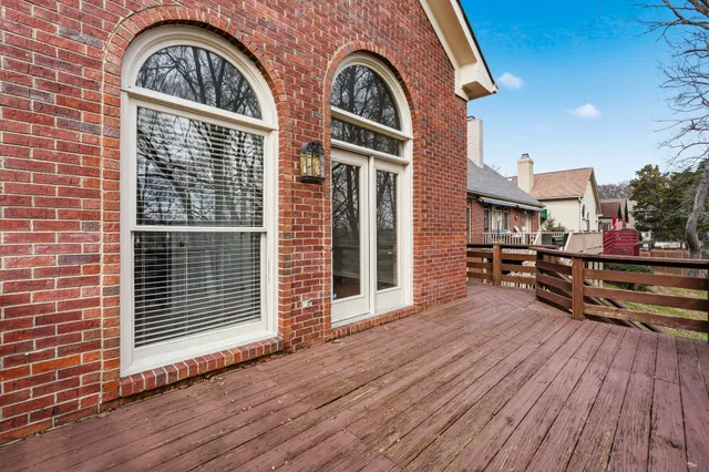 a view of outdoor space with deck and furniture