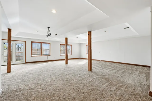 a view of room with closet and racks