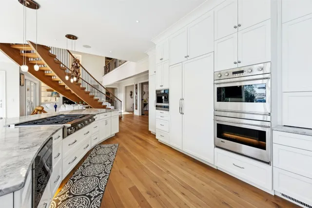 a view of balcony with furniture