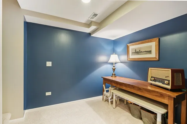 a lamp on a table in a room