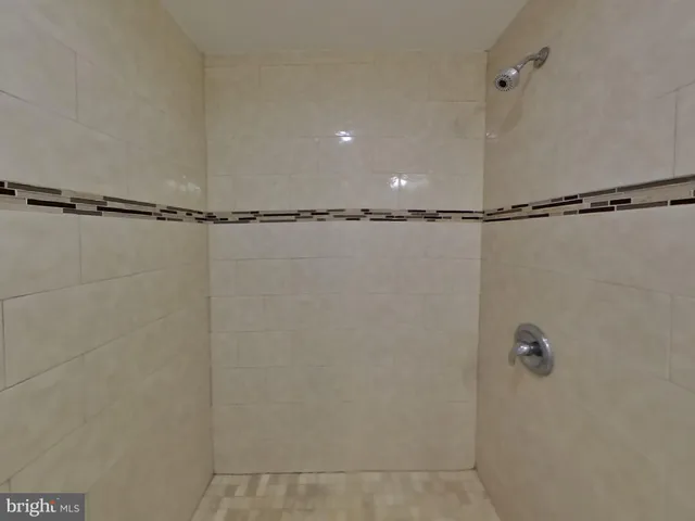 a bathroom with a shower and a sink