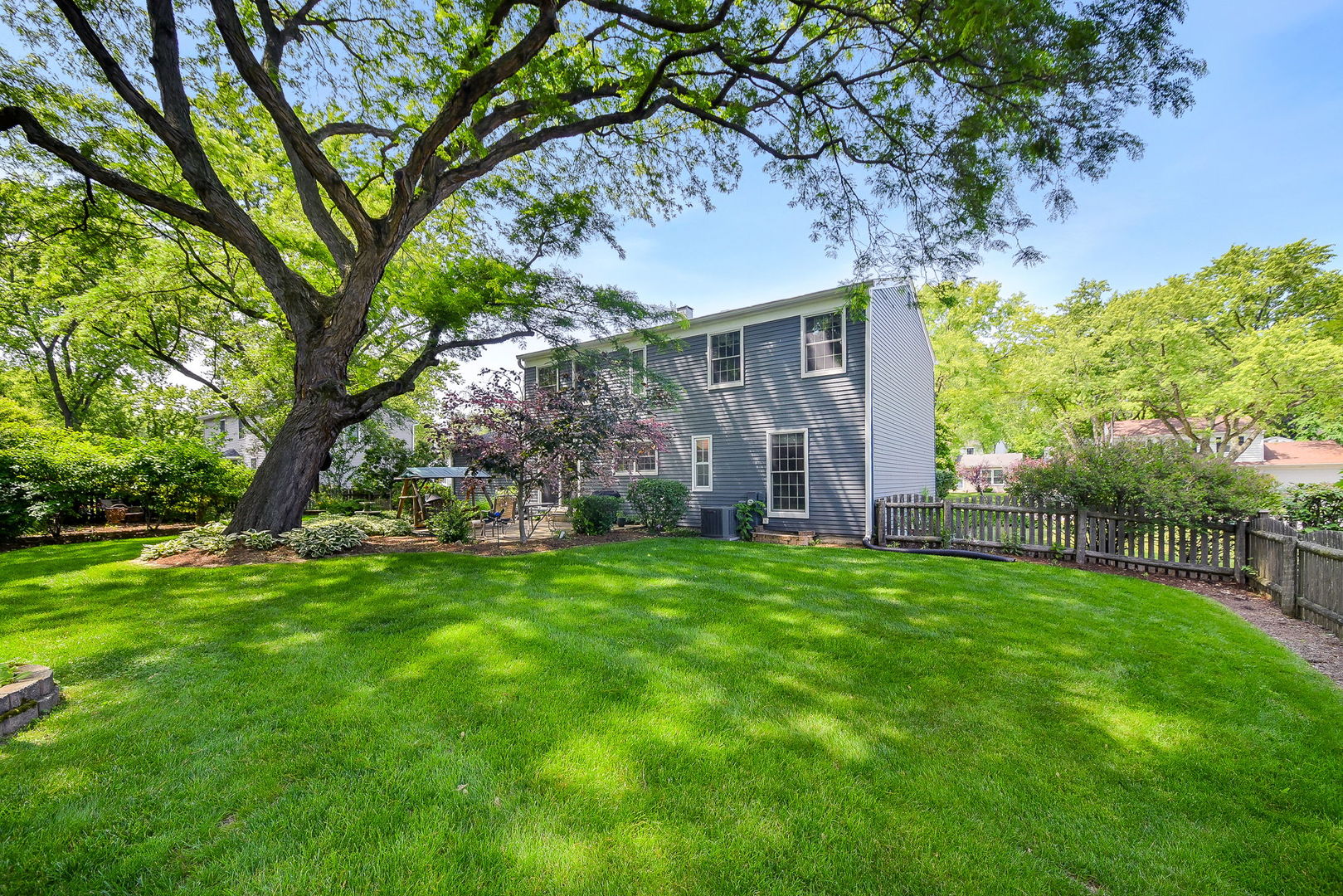 116 West Bailey Road Naperville, IL 60565 - Photo 20 of 27 a view of a backyard with large trees
