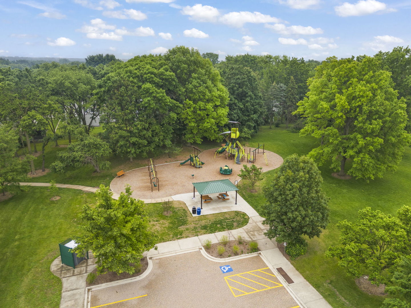 116 West Bailey Road Naperville, IL 60565 - Photo 23 of 27 an aerial view of a house with a yard basket ball court and outdoor seating