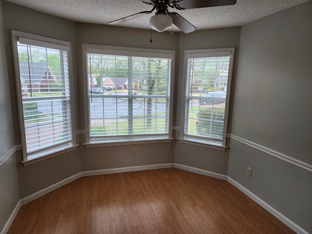 255 Windy Ridge Cove Collierville, TN 38017 - Photo 5 of 21 Spare room with ceiling fan, dark wood-style floors, and a textured ceiling