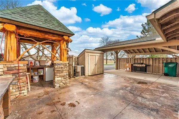 a view of a porch