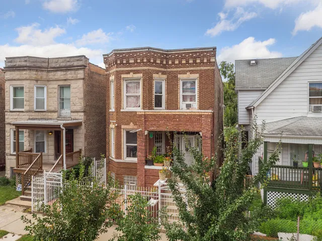 a front view of a building